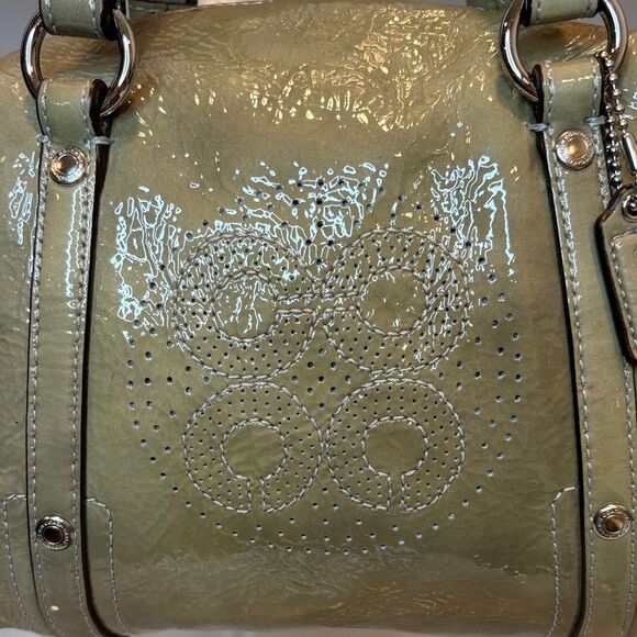 Coach Bag Purse Handbag Audrey Perforated Patent Leather Mini Satchel Pocketbook - Picture 3 of 16